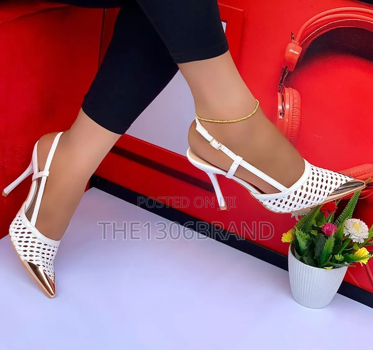 Luxury Women's Rhinestone Slingback Stiletto Heels