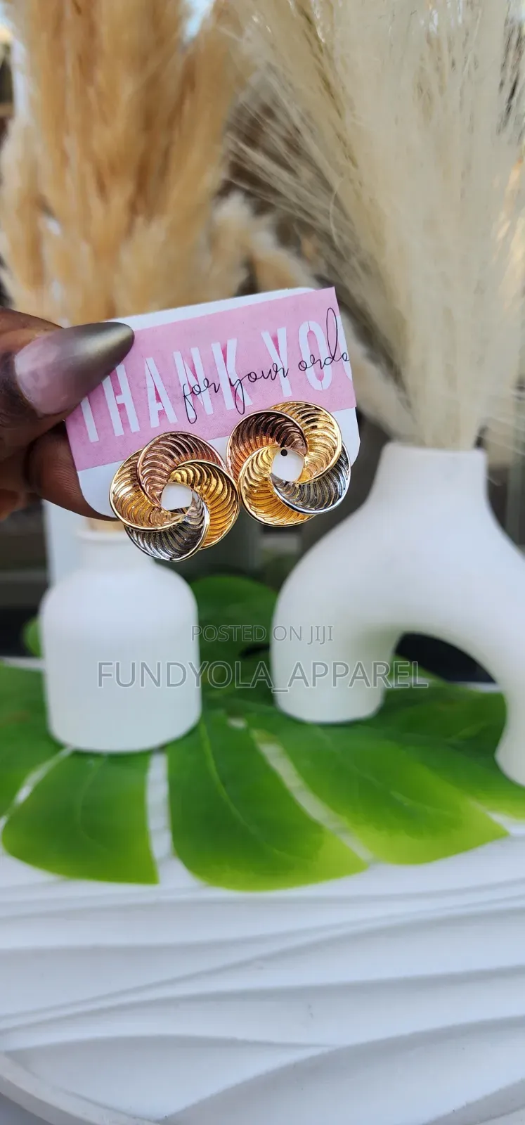 Spiral 3 Tone Earring