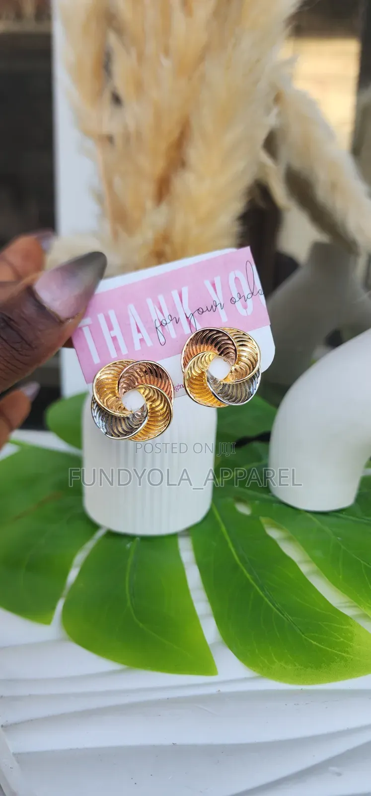 Spiral 3 Tone Earring