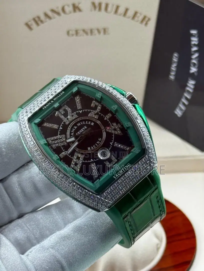 Franck Muller Stone Quality Luxury Men Genuine Leather Wristwatch