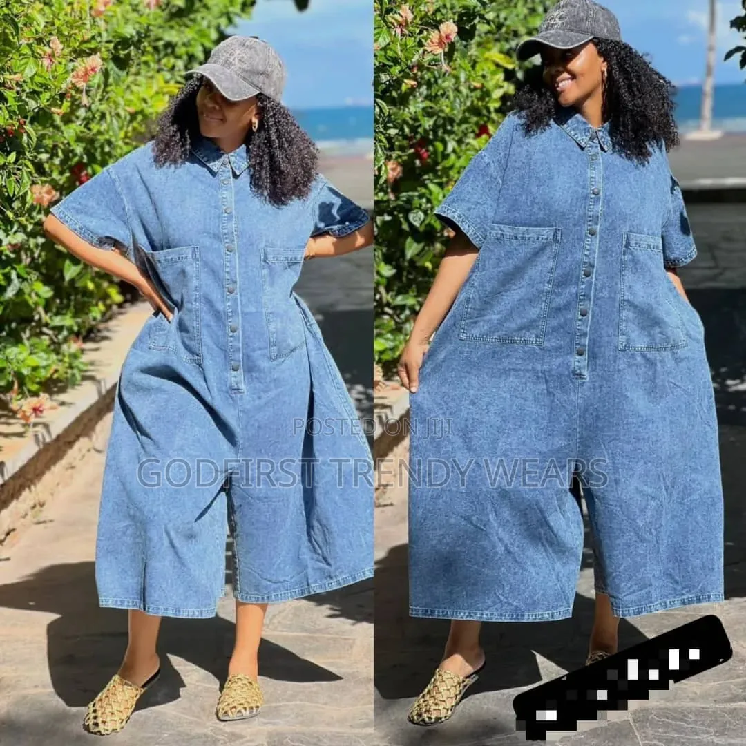 Latest Jean Baggy Jumpsuit With Cap