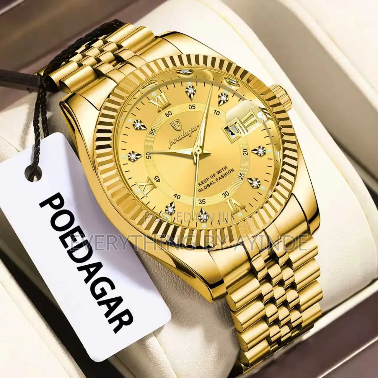 Poedager Wrist Watch Analog and Digital Gold