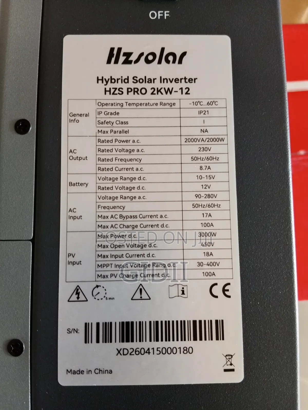 The 2kwh Hybrid Inverter 12v