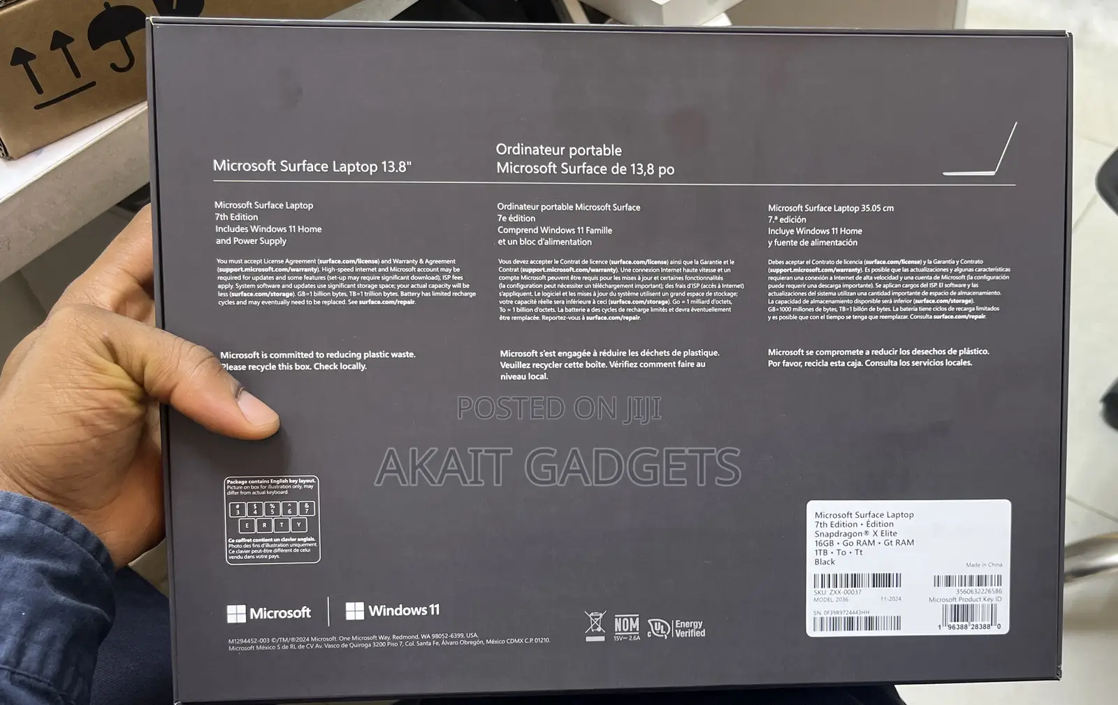New Microsoft Surface Laptop 7 16GB Qualcomm Snapdragon X Elite SSD 1T