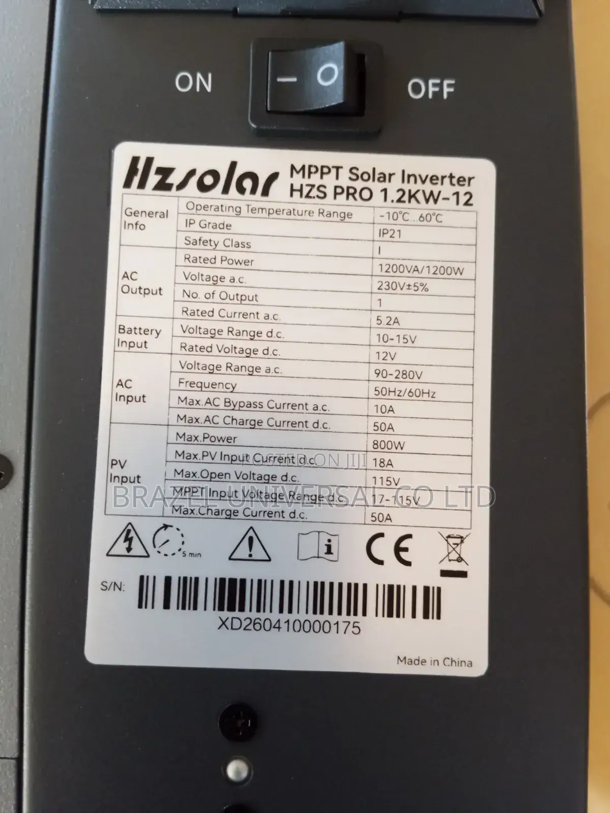 The 1.2kwh Hybrid Solar Inverter 12v