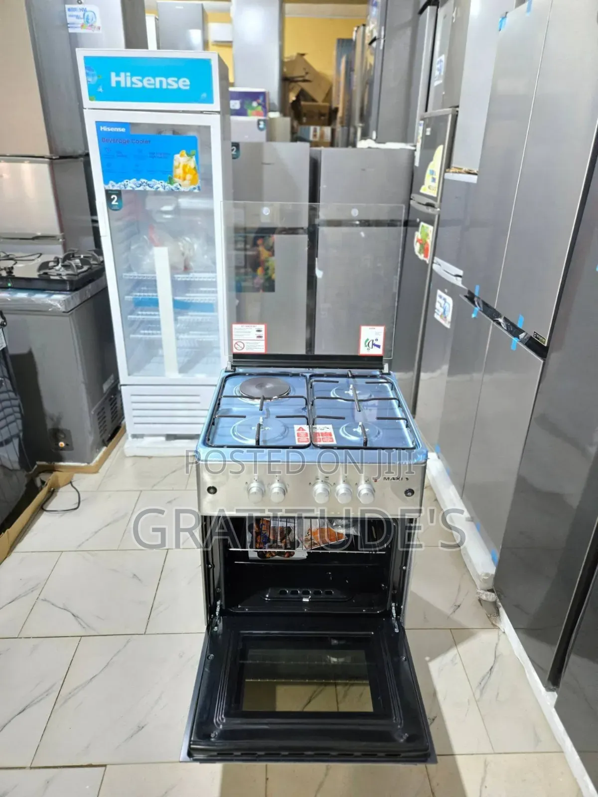 Maxi Gas Cooker 3bunner 1 Electric Hot Plate