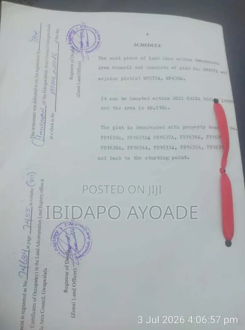 40hectares Multifuntion Land in Kaida Dobi Estate Layout