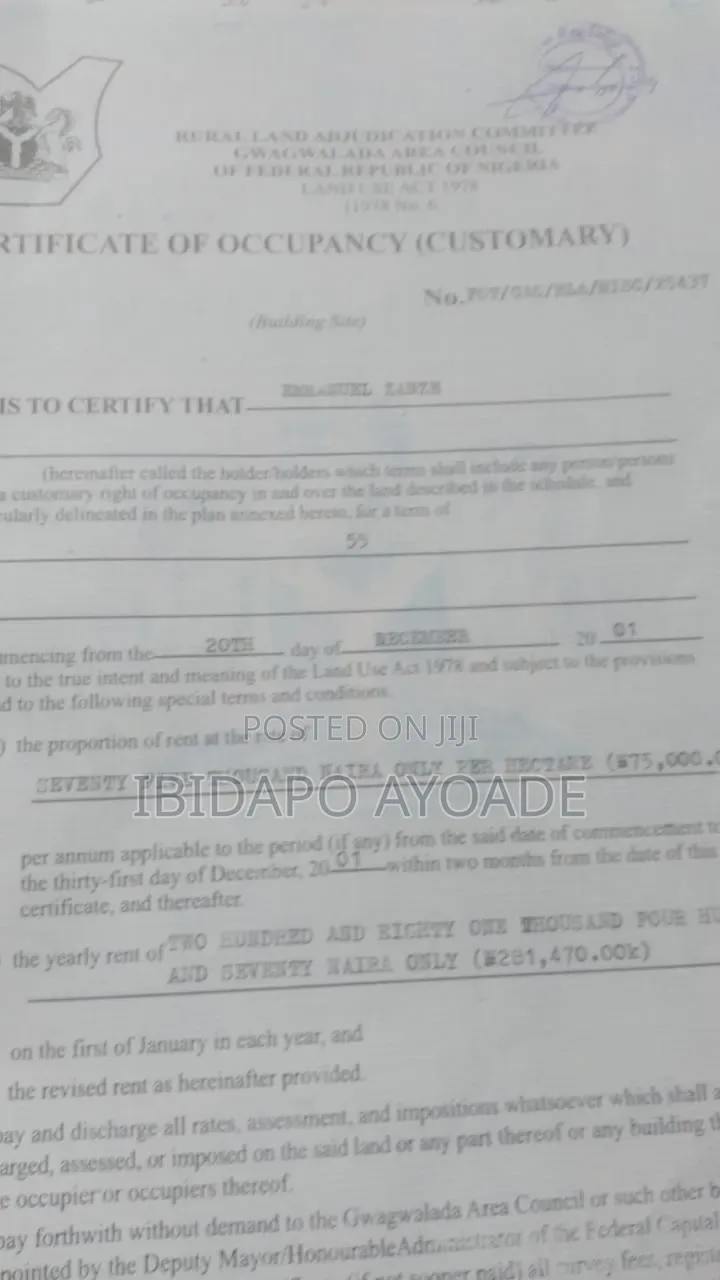 40hectares Multifuntion Land in Kaida Dobi Estate Layout