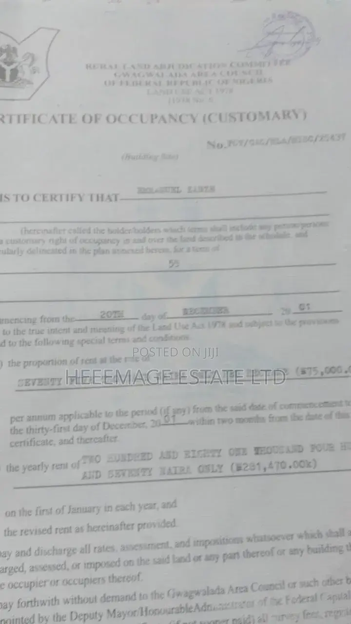 40hectares Multifuntion Land in Kaida Dobi Estate Layout