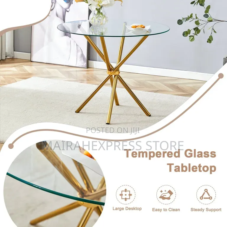 Y2 Modern Compact Round Dinner Table for Apartment Small Spaces T361