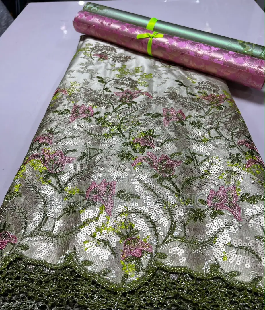 Brocade Fabric With Sequin Design