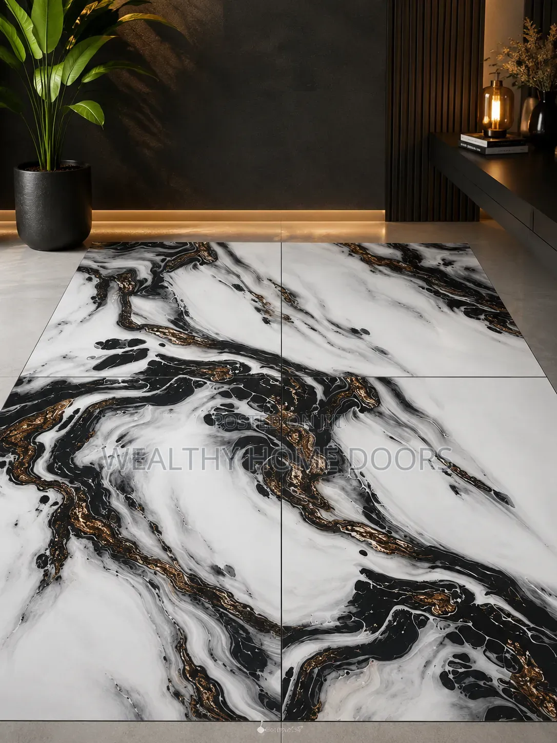 India Premium 60x120 Black White Liquid Marble Floor and Wall Tiles