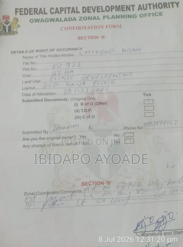 42 Hectares Estate Development in Kaida Dobi Estate Layout