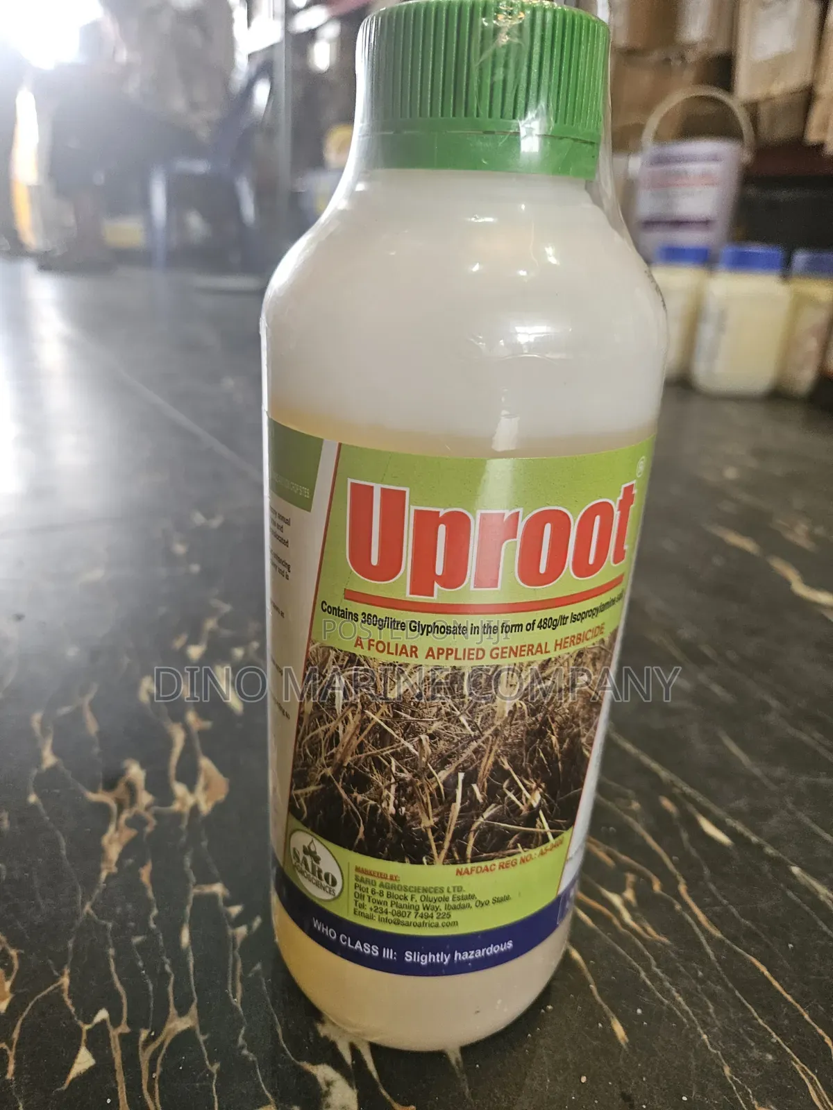 Saro Agrosciences Uproot Herbicide.