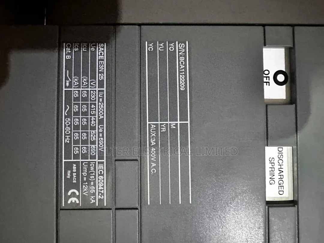 2500amp 3pole Air Circuit Breaker