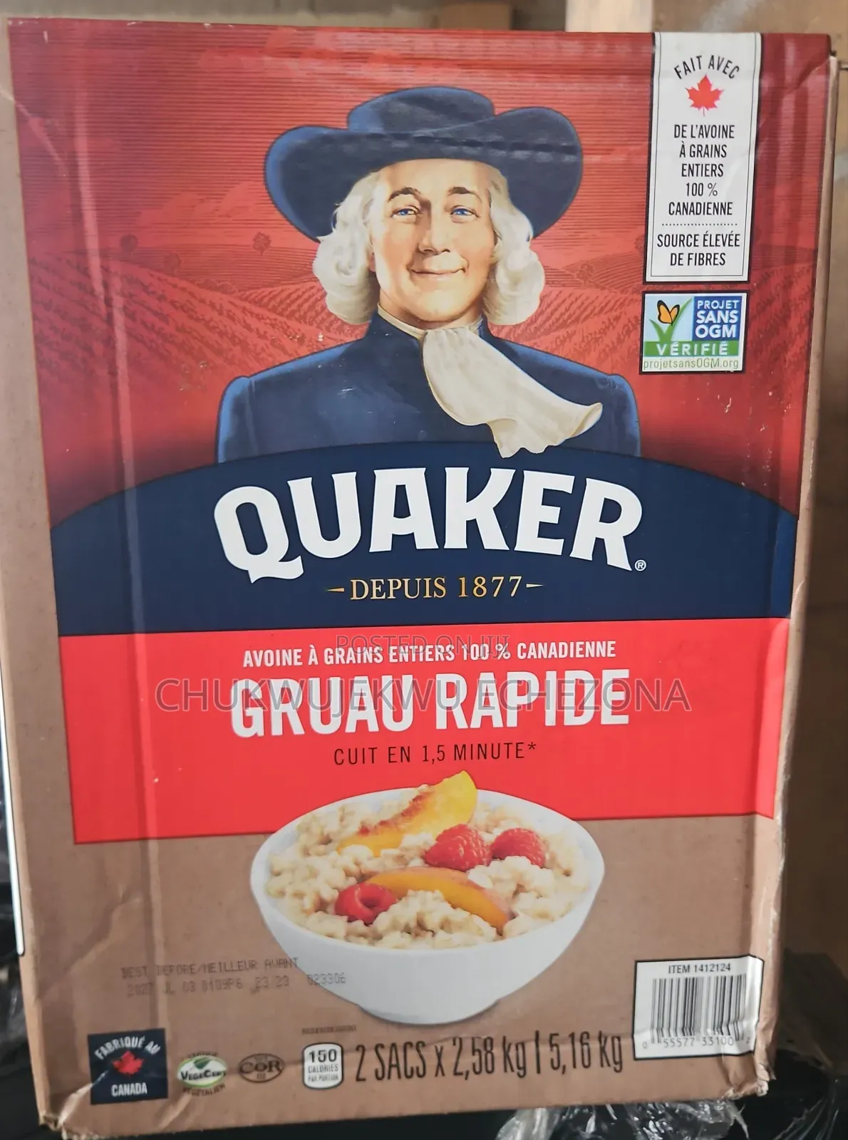 Quaker Oat Gruau Rapide