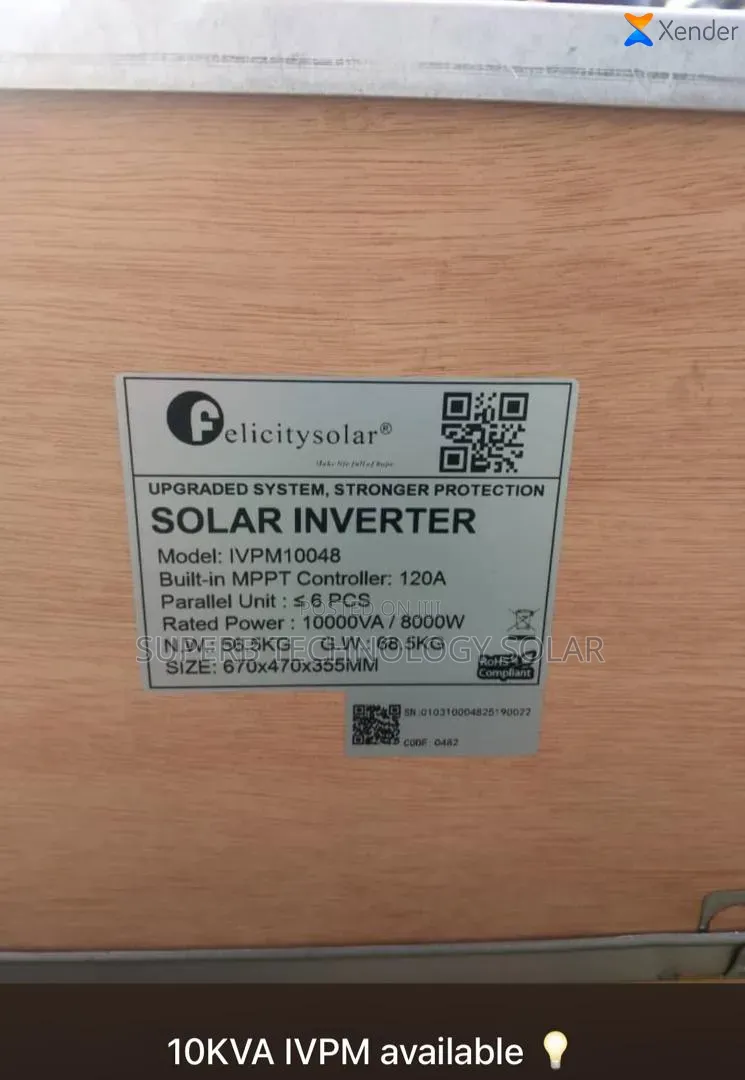 Felicity 10kva Transformer Based Hybrid Inverter 120ah Inbuilt MPPT