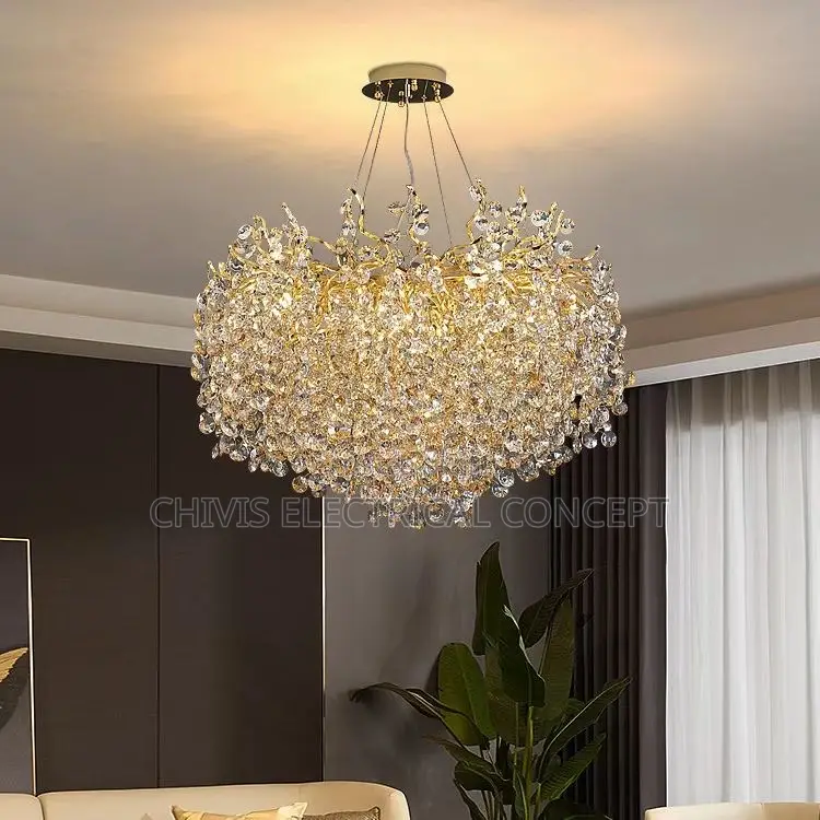 Creative Tree Branch Crystal Pendant Chandelier for Living Room