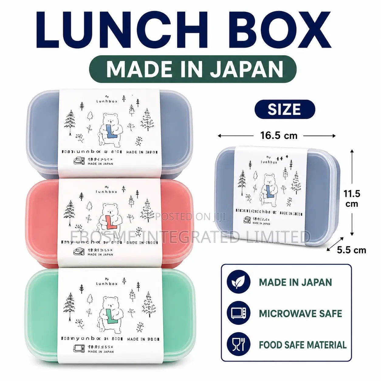 Lunch Box Microwaveable 650ml (1pc) L16.3 X W12.1 X H 6.5 Cm