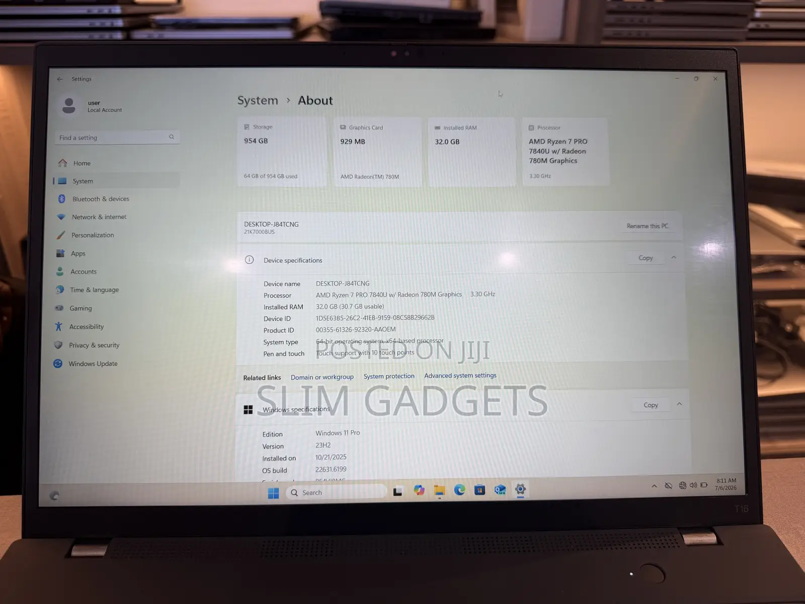 Laptop Lenovo ThinkPad T61 32GB AMD Ryzen 7 SSD 1T