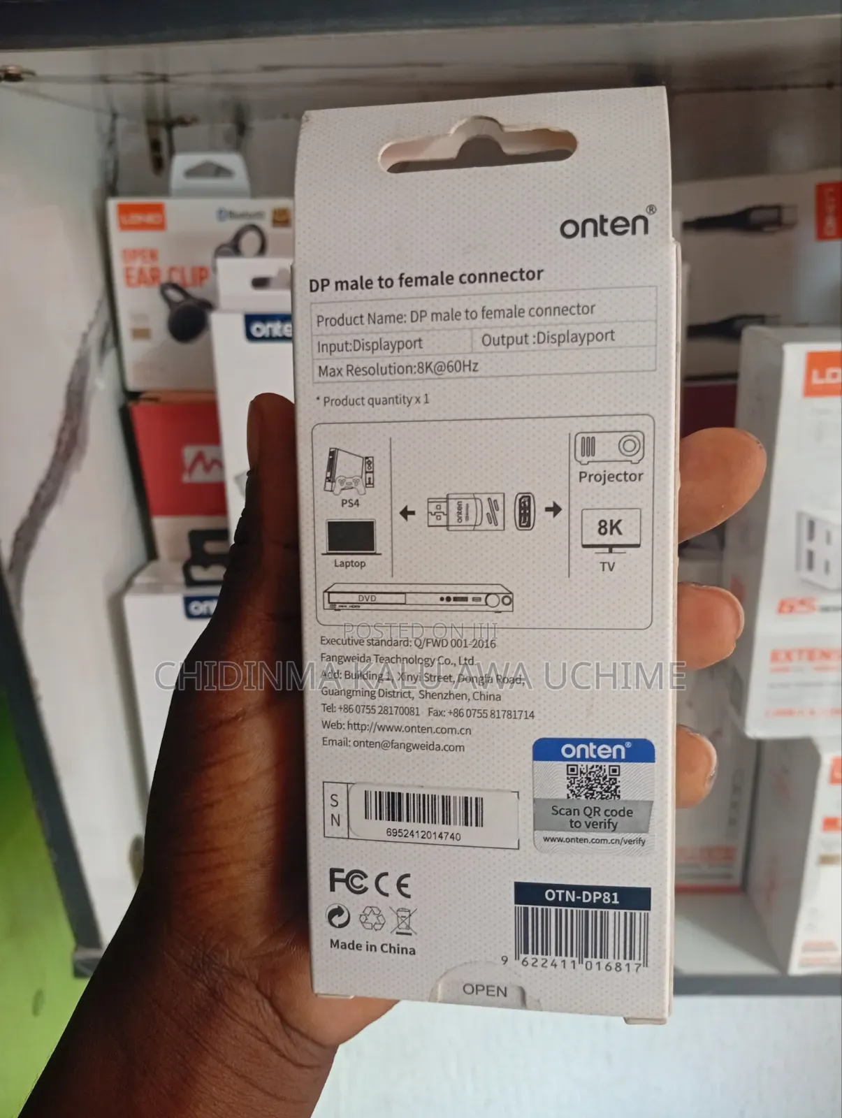 Onten Otn-Dp81 (Dp) Male to Female Adapter and Extension