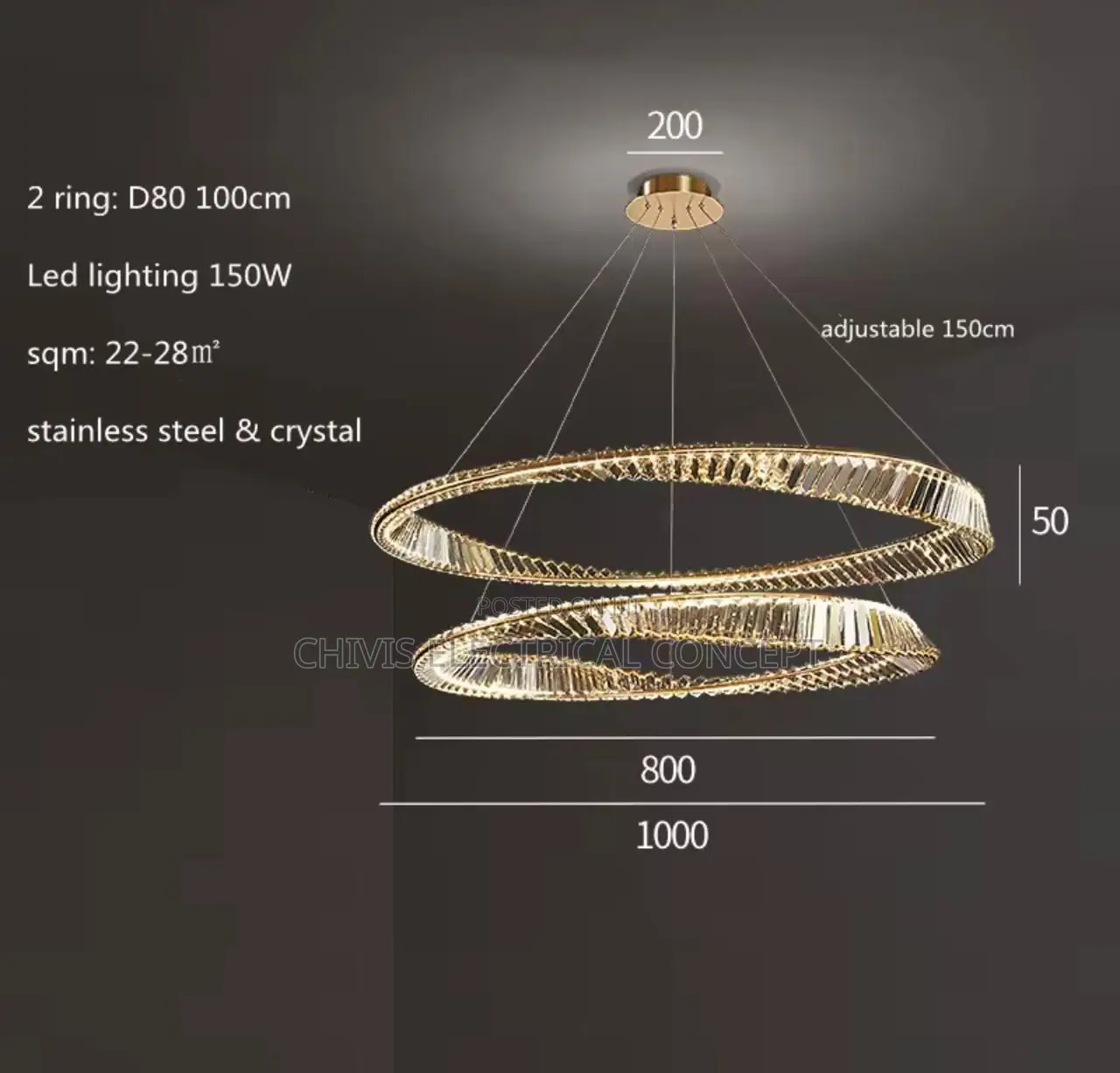 Modern Living Room Led Dimmable Pendant Lights Luxury Gold Irregu
