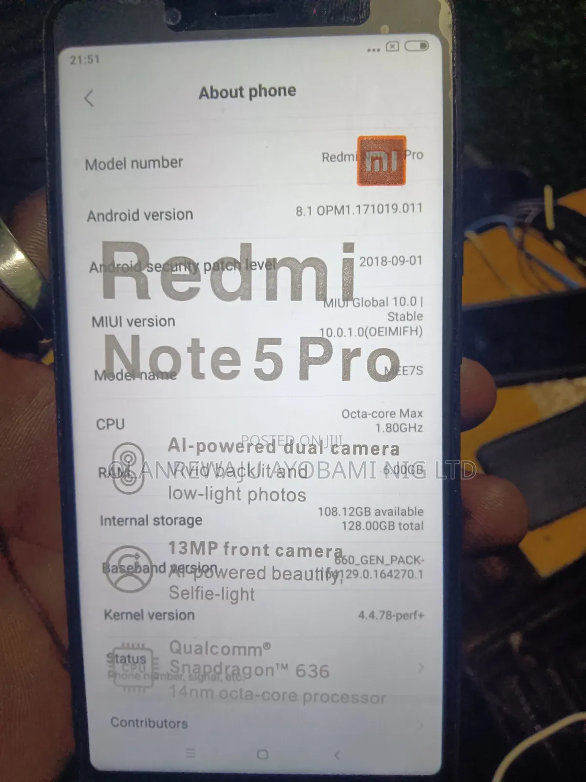Xiaomi Redmi Note 5 Pro 64 GB Black