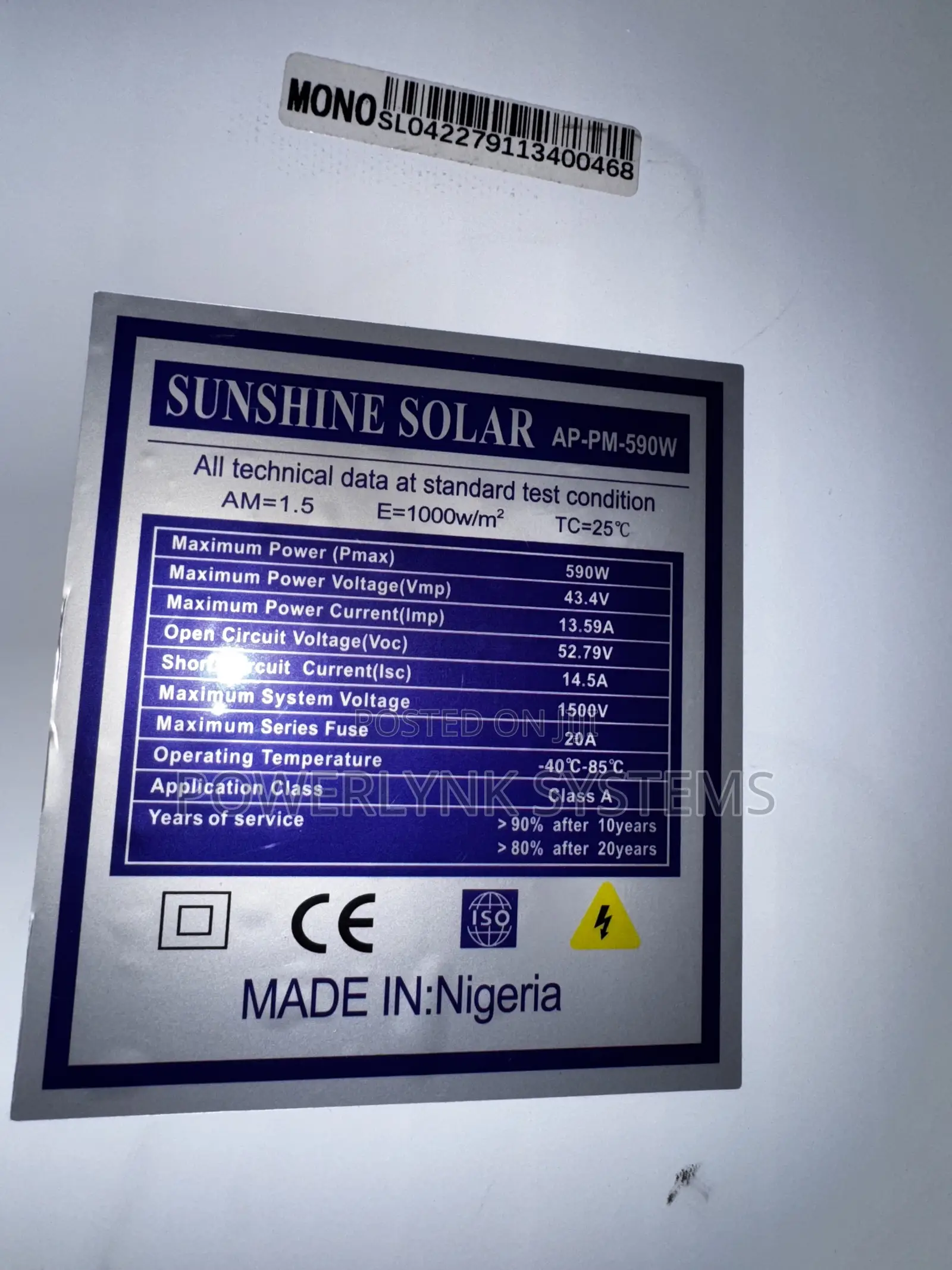 590 Watts Sunshine Solar Panels Monocrystalline