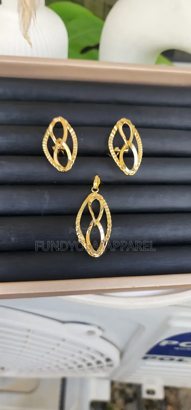 Gold Plated Earring and Pendant Set