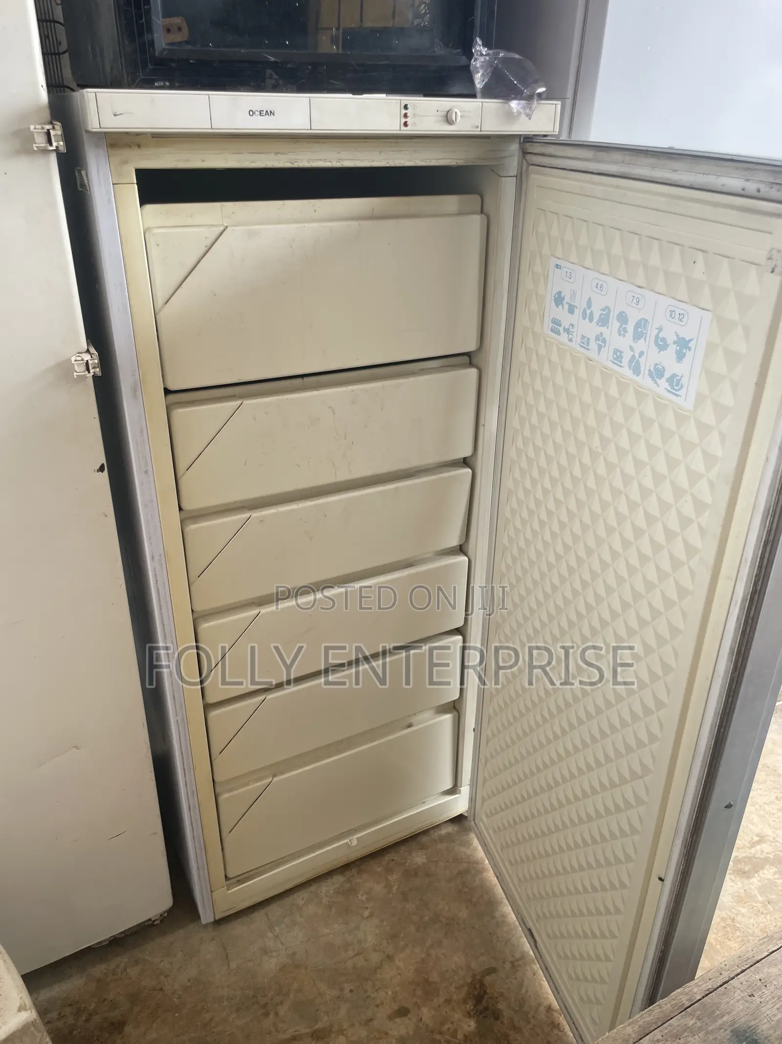 Six Steps Ocean Plated Upright Freezer for Ice Block Business
