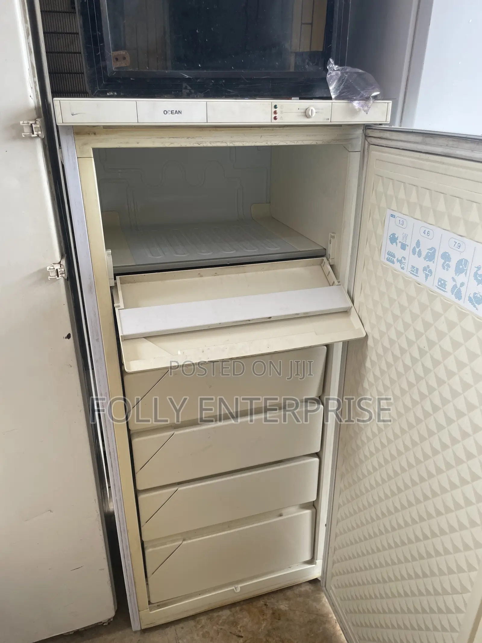 Six Steps Ocean Plated Upright Freezer for Ice Block Business