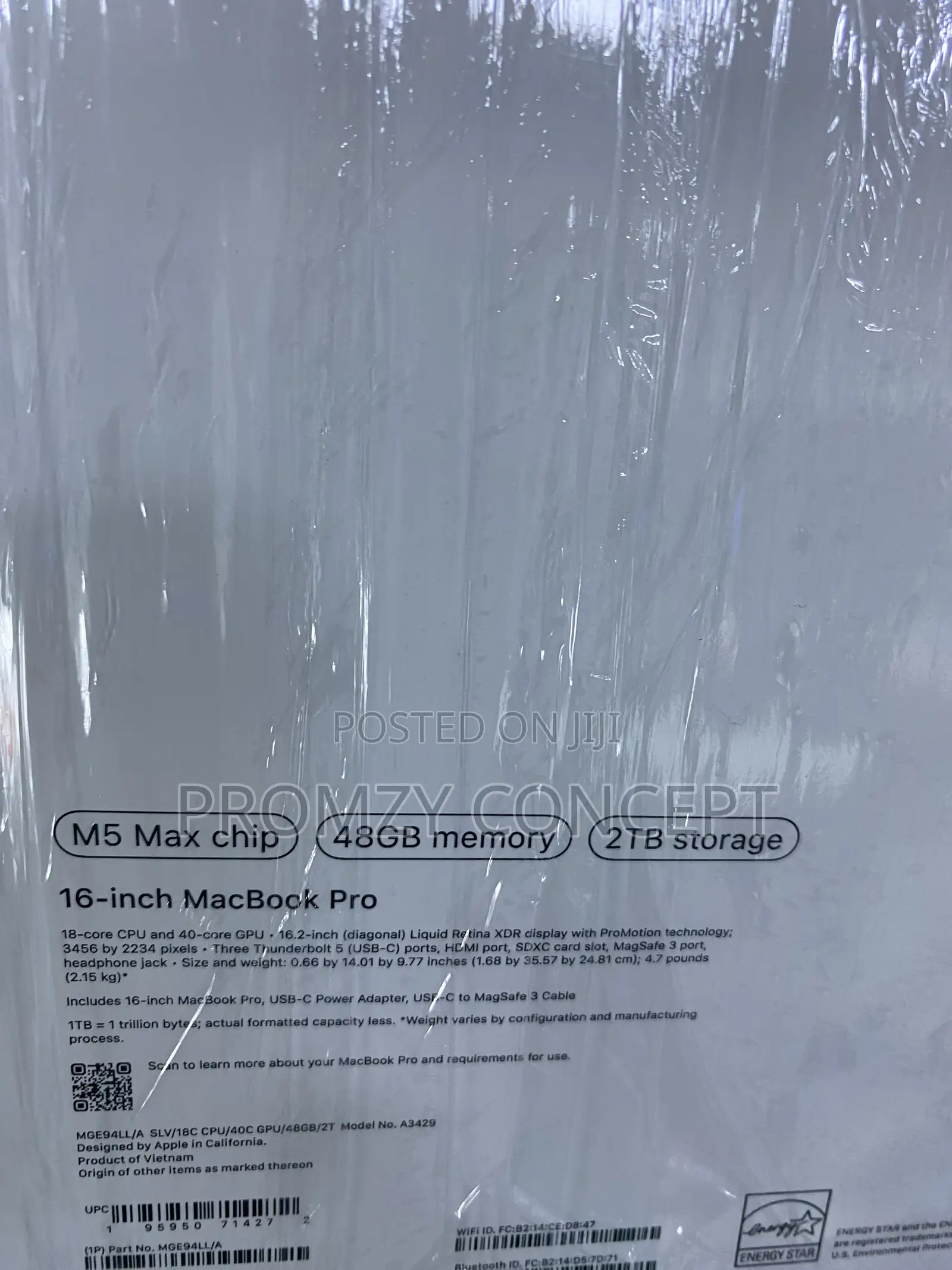 New Laptop Apple MacBook Pro 2026 M5 Max 48GB Apple M5 Max SSD 2T