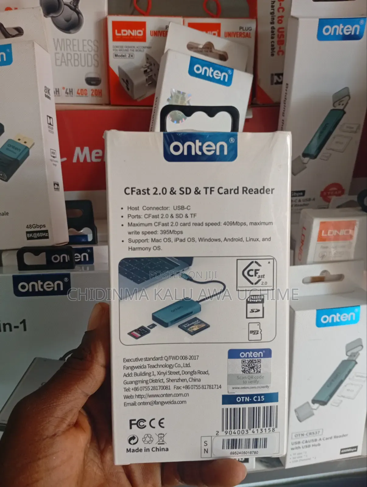 Onten Otn-C15 3-in-1 Usb-C Card Reader