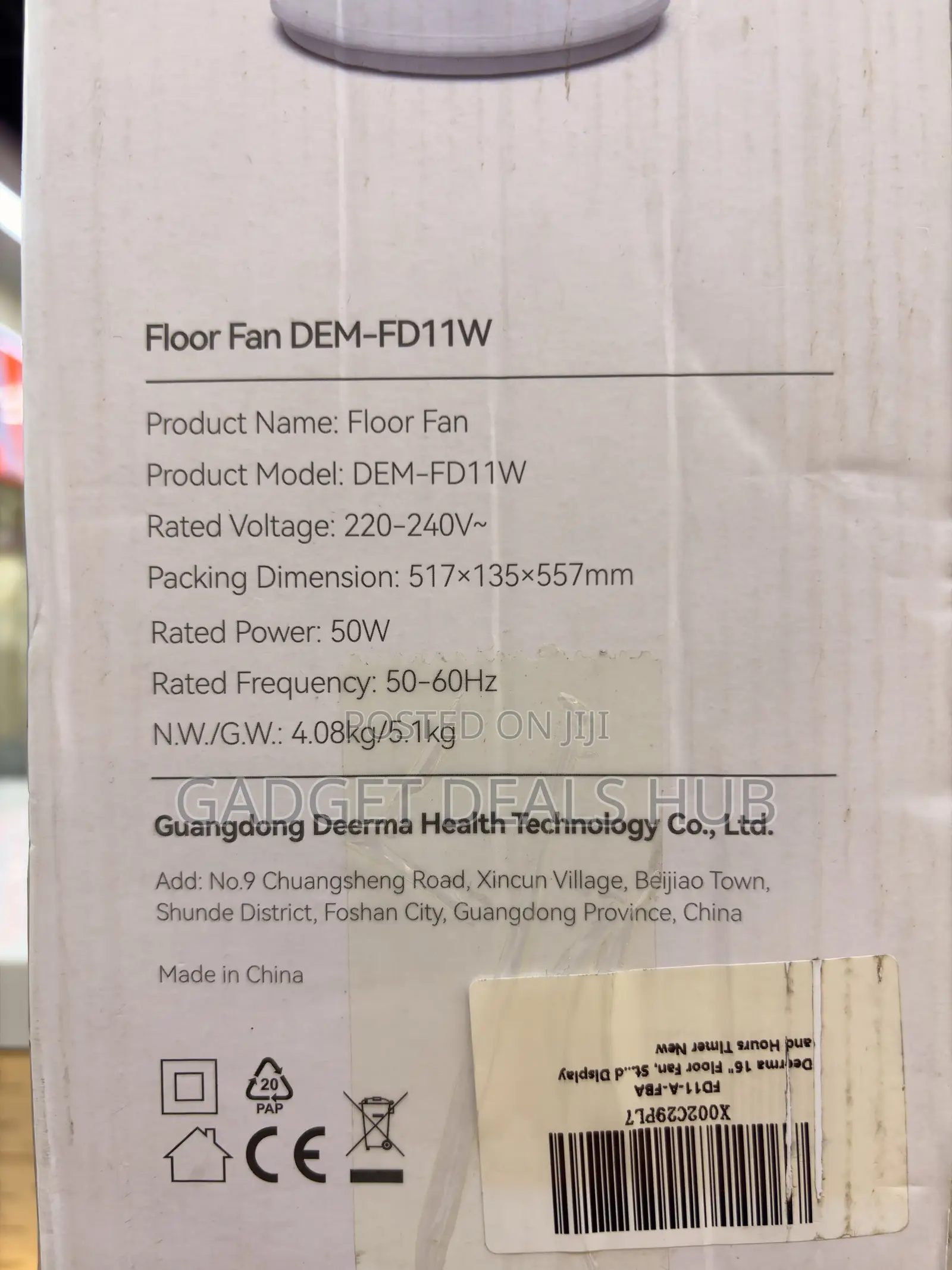 Deerma Floor Fan Table and Floor Dual Use Fan