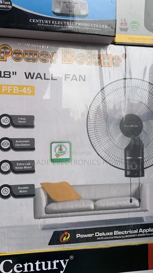 18” Power Deluxe Wall Fan. Original Copper Coil. 5yrs Warranty