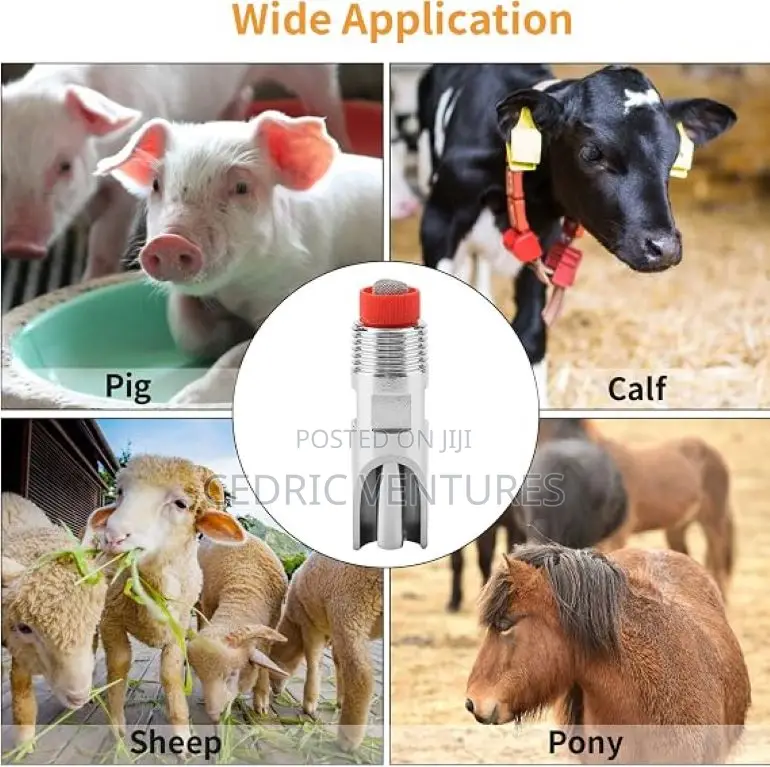 Stainless Steel Pig Nipple Drinker Feeder - 5 Pieces
