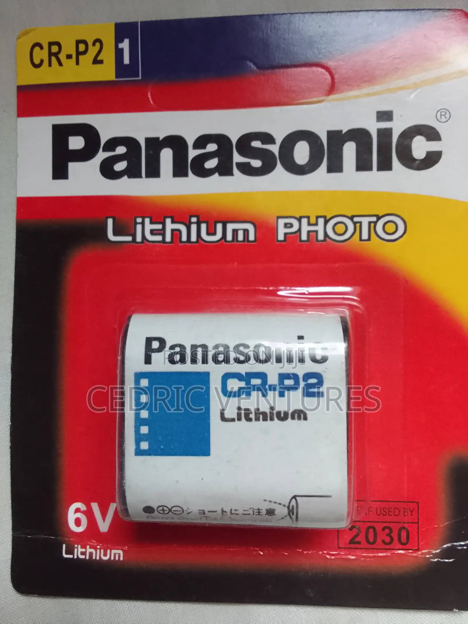 Panasonic Cr-P2 Lithium Battery 6v