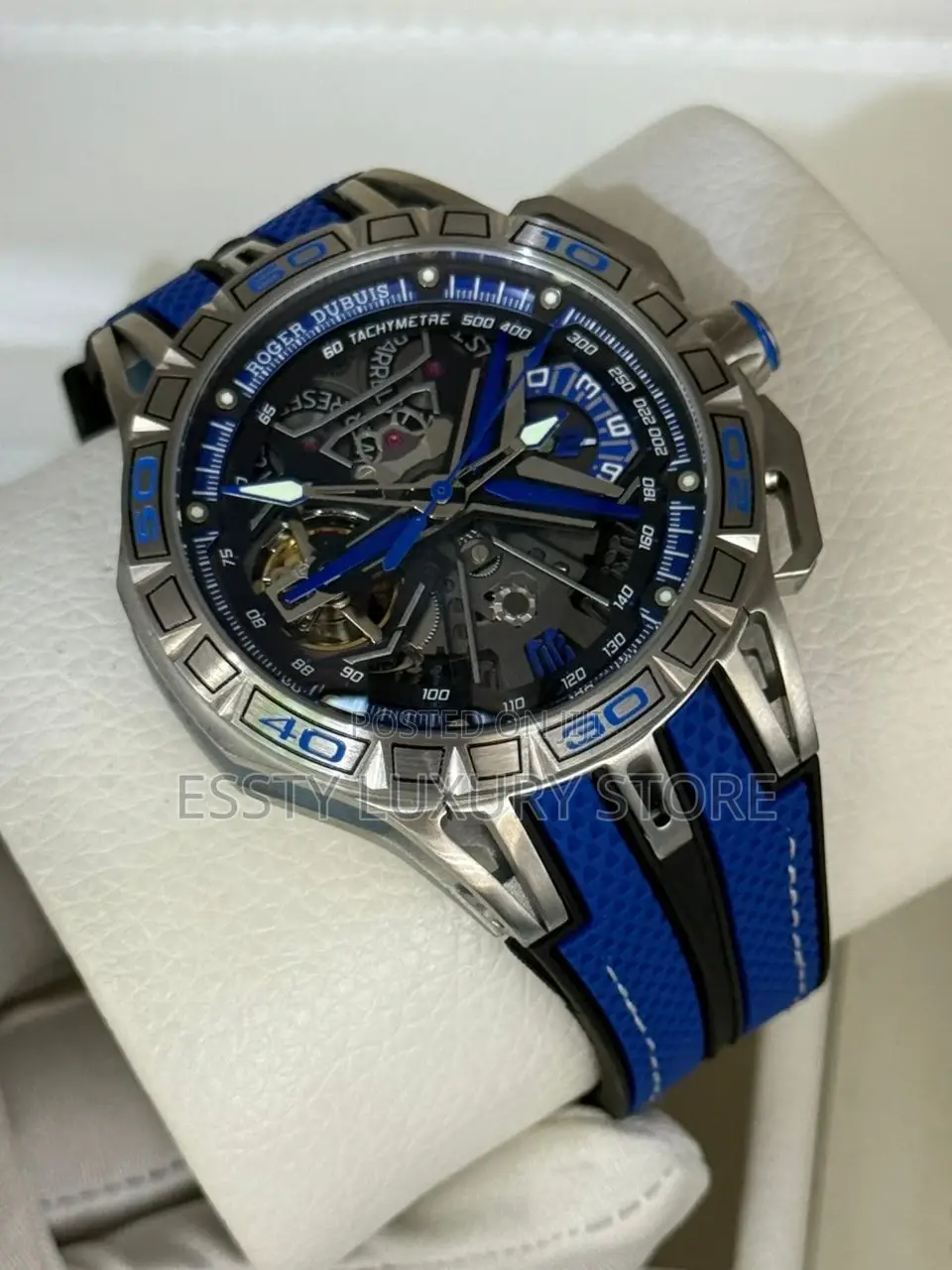 Roger Dubuis Quality Luxury Men Genuine Leather Wristwatch