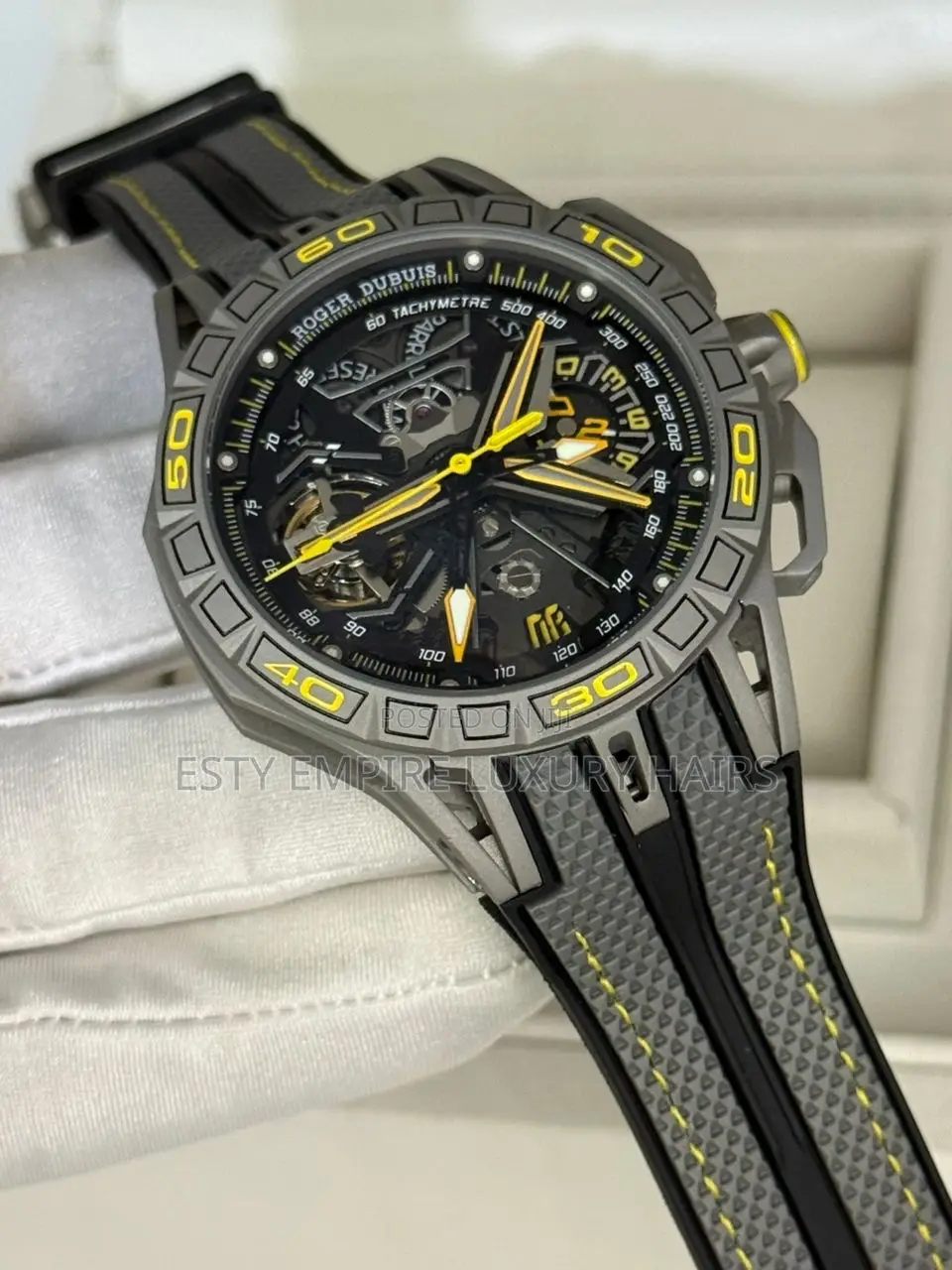 Roger Dubuis Quality Luxury Men Genuine Leather Wristwatch