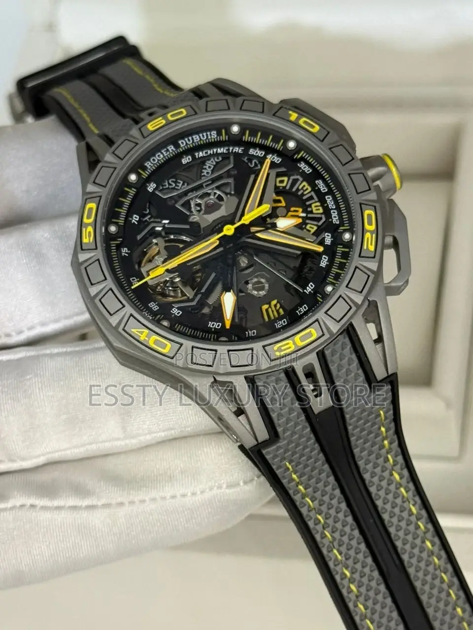 Roger Dubuis Quality Luxury Men Genuine Leather Wristwatch