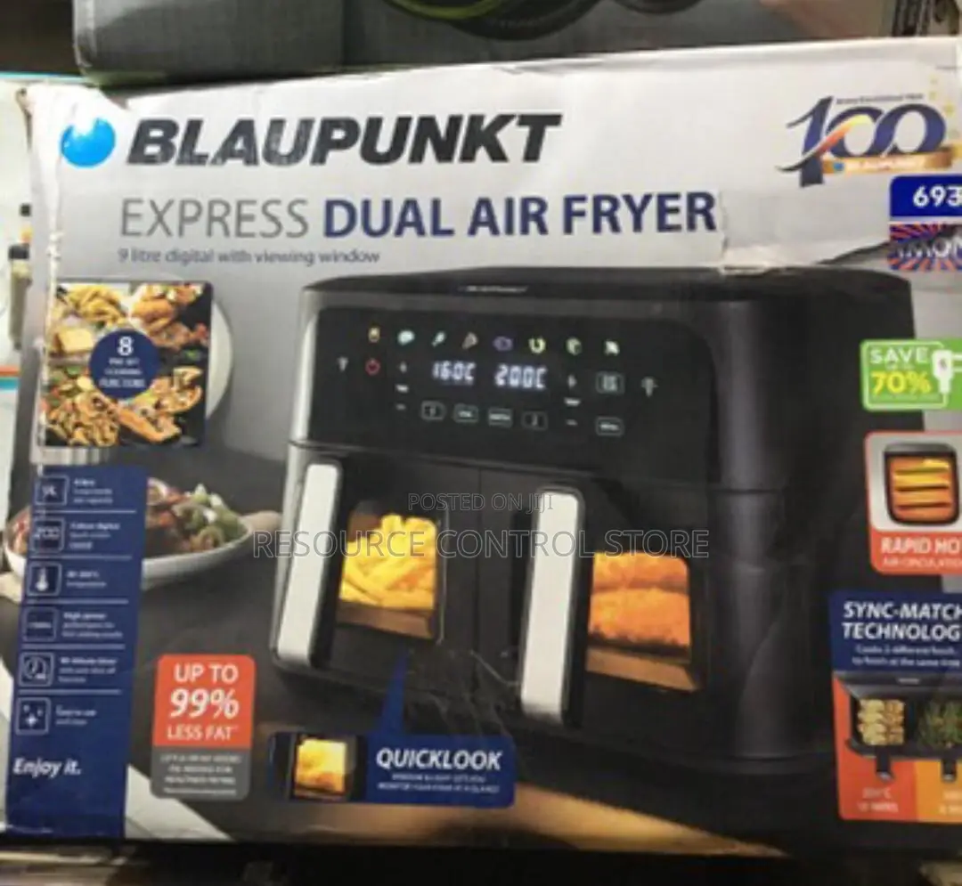 Blaupunkt Express Dual Air Fryer With Viewing Window-1700w