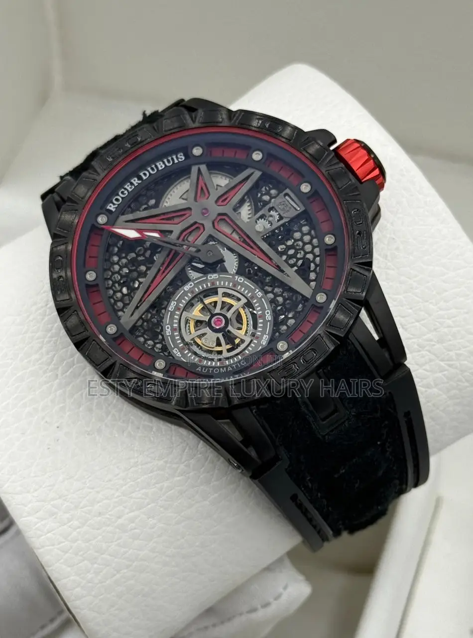 High Quality Luxury Roger Dubus Leather Wristwatch