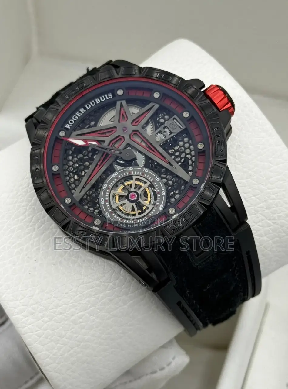 High Quality Luxury Roger Dubus Leather Wristwatch