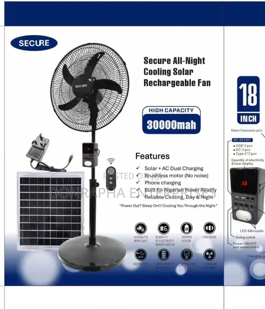 Solar Rechargeable Fan