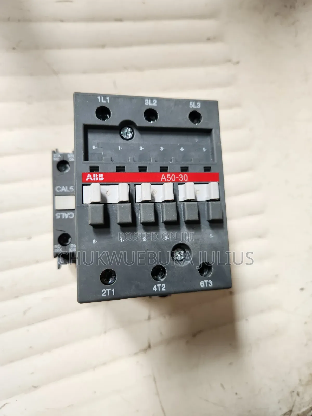 Abb A50-30 3 Pole Contactor 100a With Cal5-11 Auxiliary Contact Block