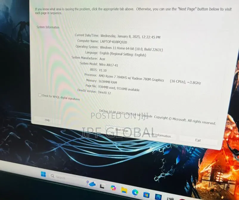 Laptop Acer Nitro V 17 16GB AMD Ryzen 7 SSD 1T