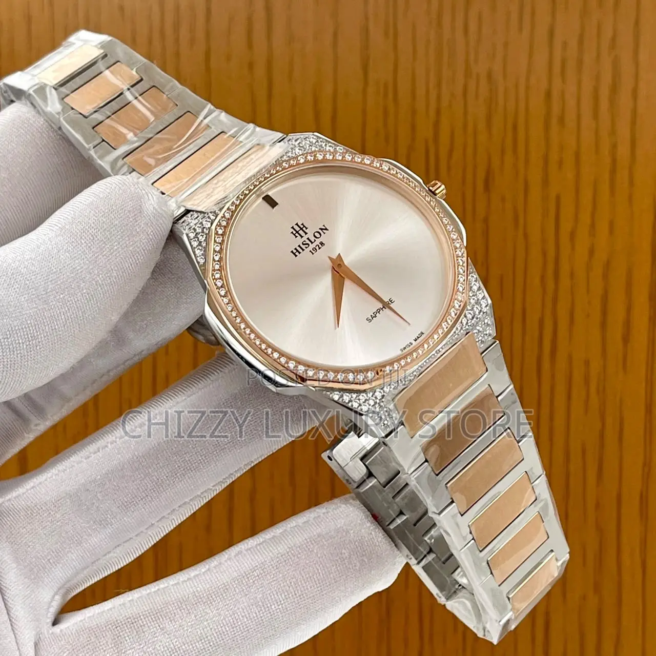 Hilson Quality Luxury Men Iced Face Automatic Engine Wristwatch