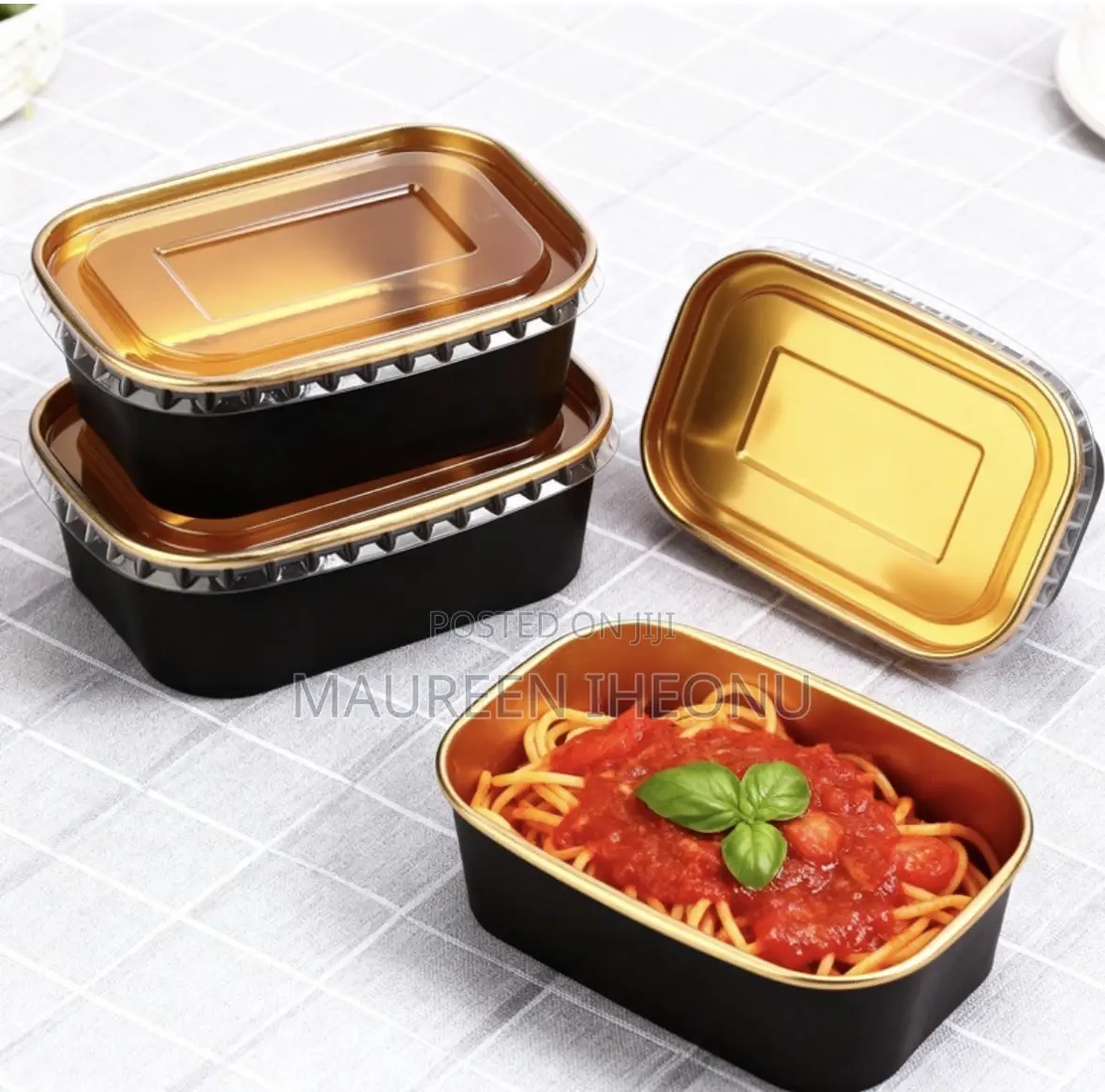 Black Paper Plate With Transparent Lid(50pcs)