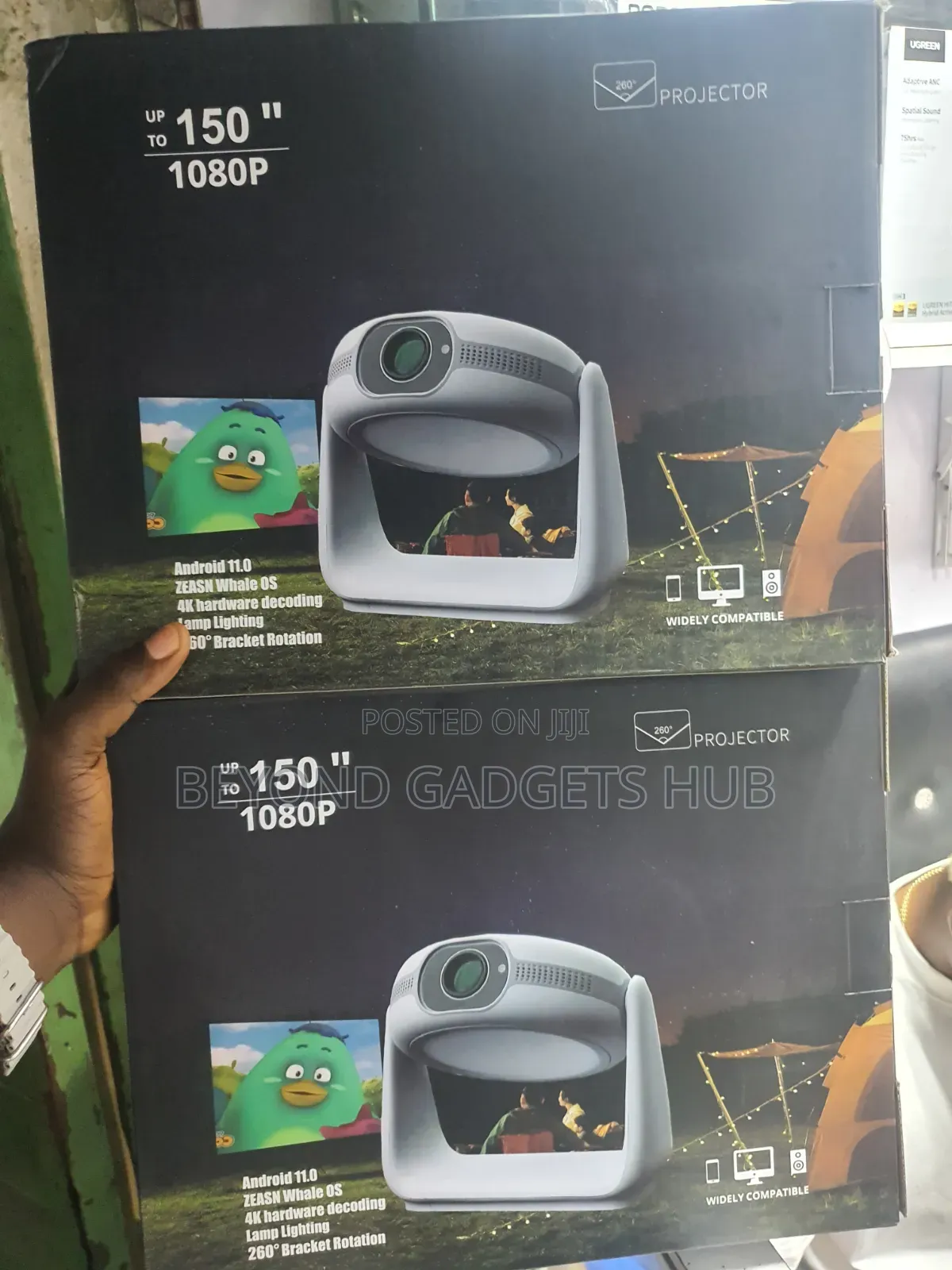 260° Smart Projector (Android) With Recharheable Battery