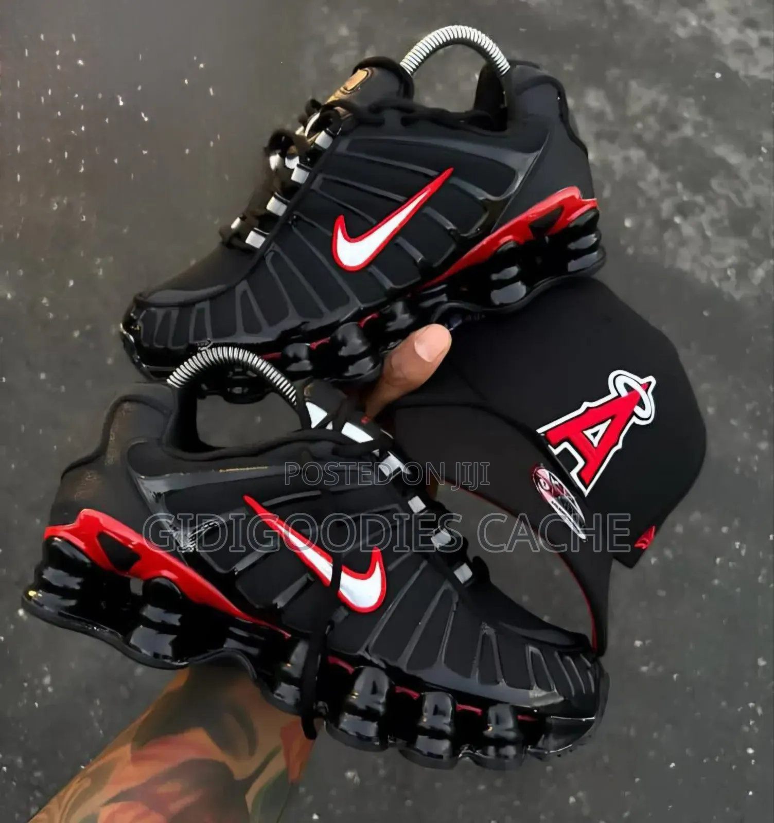 Men's Nike Shox Tl Black Metallic Silver Sneakers